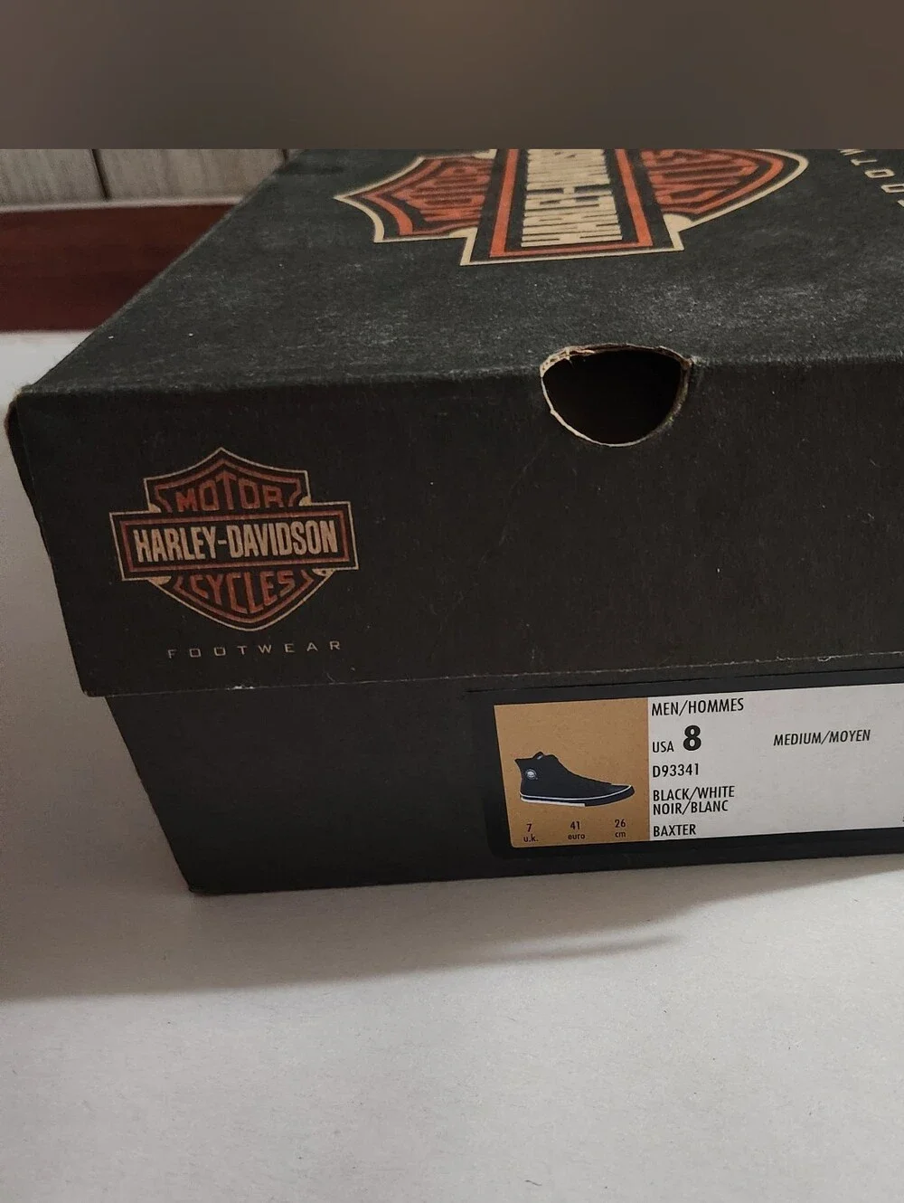 New Mens Harley Davidson Baxter High Top Sneaker Skull Sz 8